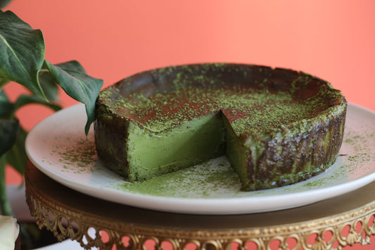 Keto Matcha Basque Cheesecake